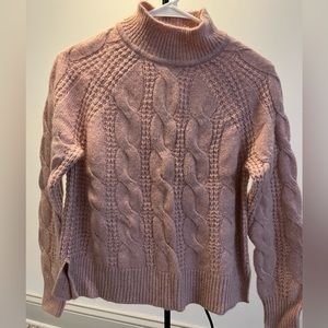 Mockneck cable-knit sweater by J. Crew